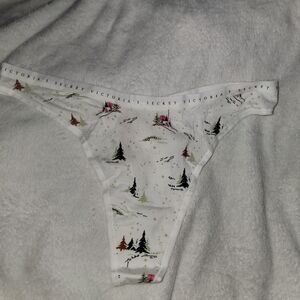 Victoria's Secret White Holly High Leg Thong Nwot